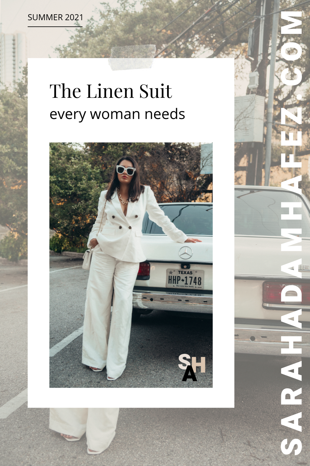 linen suit, ann taylor, summer outfits 2021, sarah adam hafez, classic summer outfits